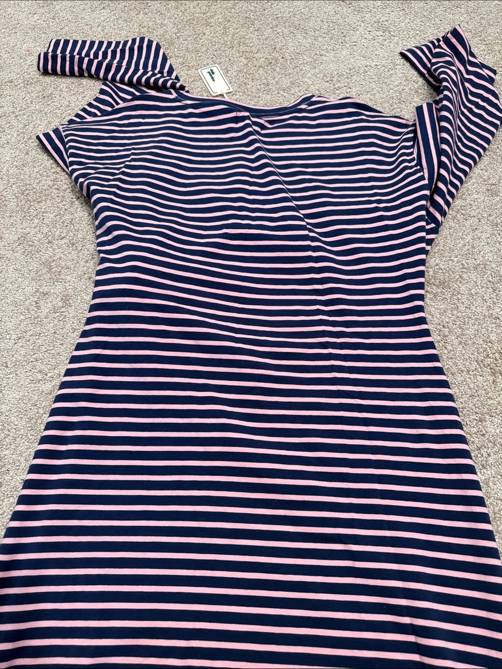 Women’s Anthropologie Daily Practice Striped Long Sleeve Mini Dress Blue Striped - Picture 6 of 6